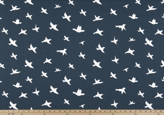 Cotton-7 oz.-Bird Silhouette Premier Navy/White
