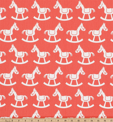 Twill-Rocking Horse Coral/White