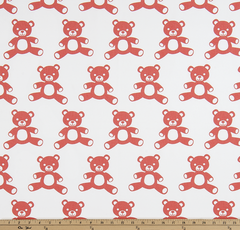 Twill-Teddy White/Coral